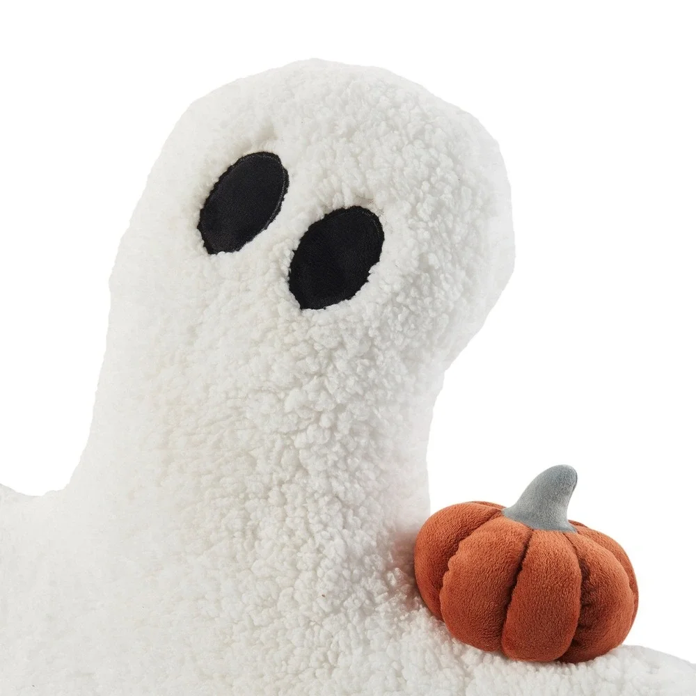 My Texas House Ghost with Pumpkin Shaped Pillow, White - Halloween